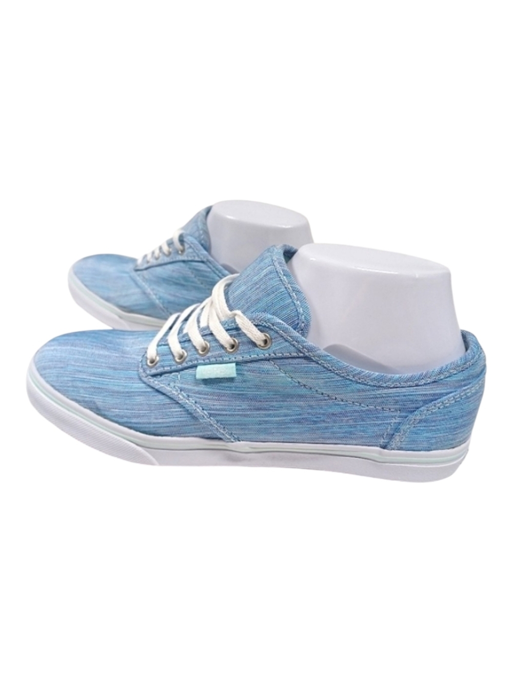 Vans Atwood Striped Blue Aqua Green Padded Tongue Ankle Women's Size 6.5 Sneaker